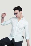 Rainer White Cotton Printed Shirt