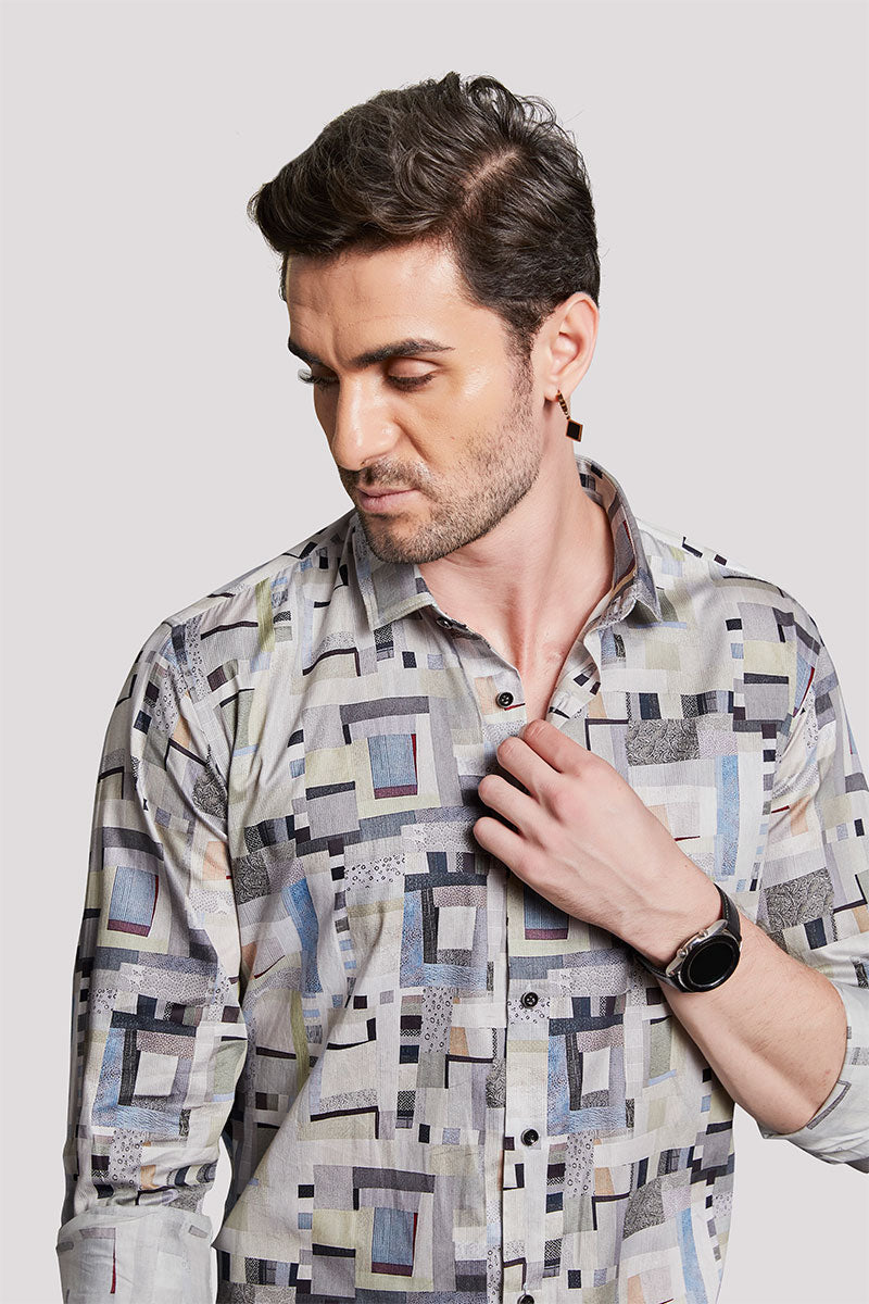 Marcel Multi-Color Abstract Print