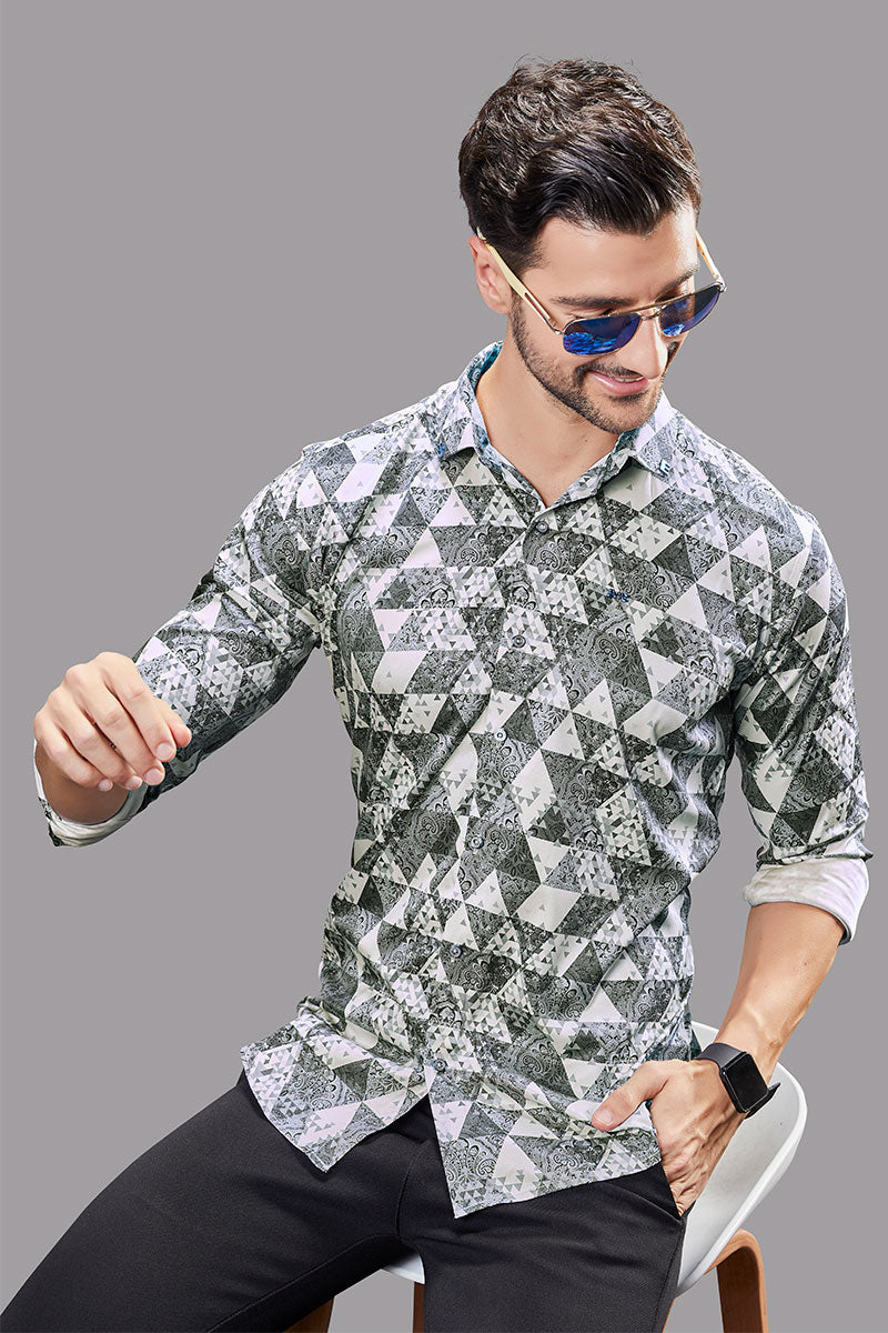 Kian Grey Geometric Print