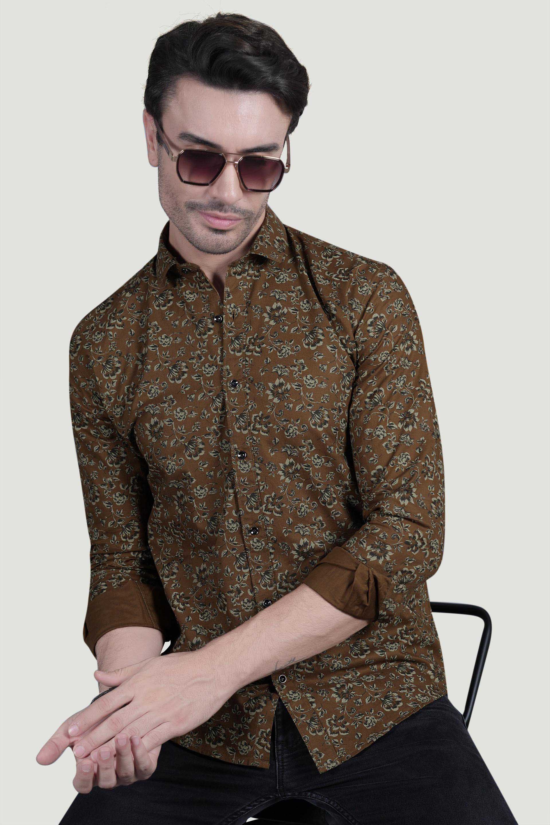Oliver Brown Cotton Floral Printed Shirt