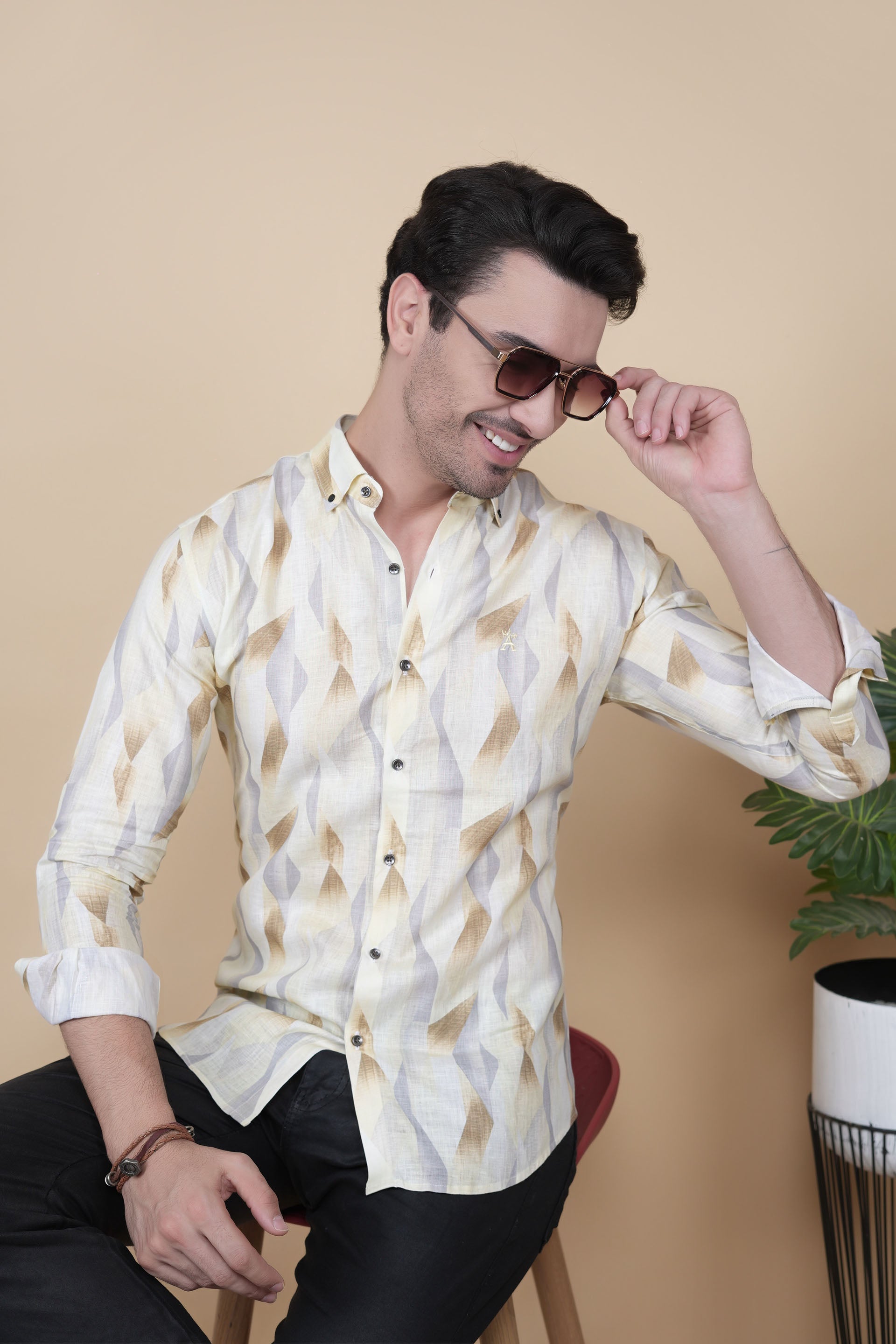 Marius Multi Linen Printed Shirt