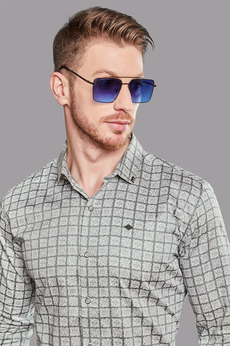 Bruno Green Checkered Print