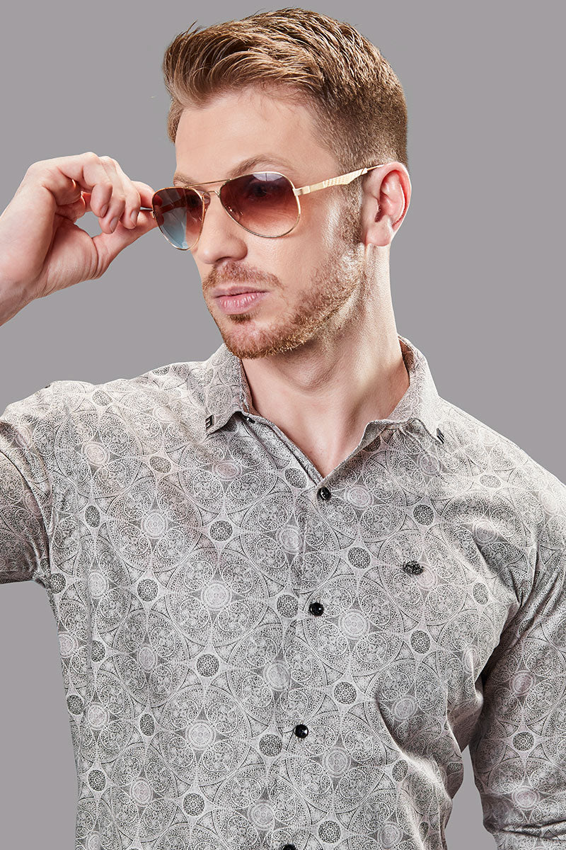 Simon Grey Paisley Print