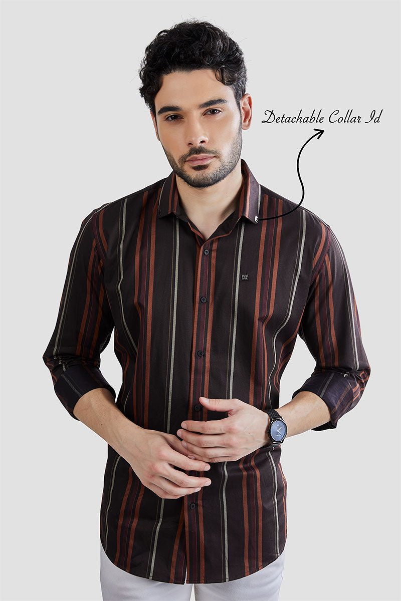 Ayden Maroon Stripe Print