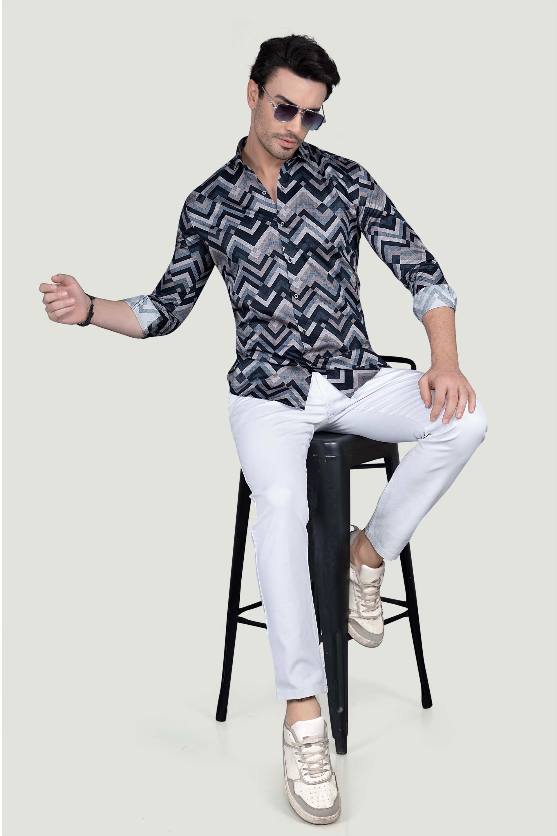 Soren Multi Giza Cotton Printed Shirt