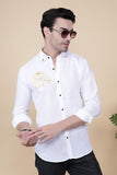Kiril White Linen Solid Shirt
