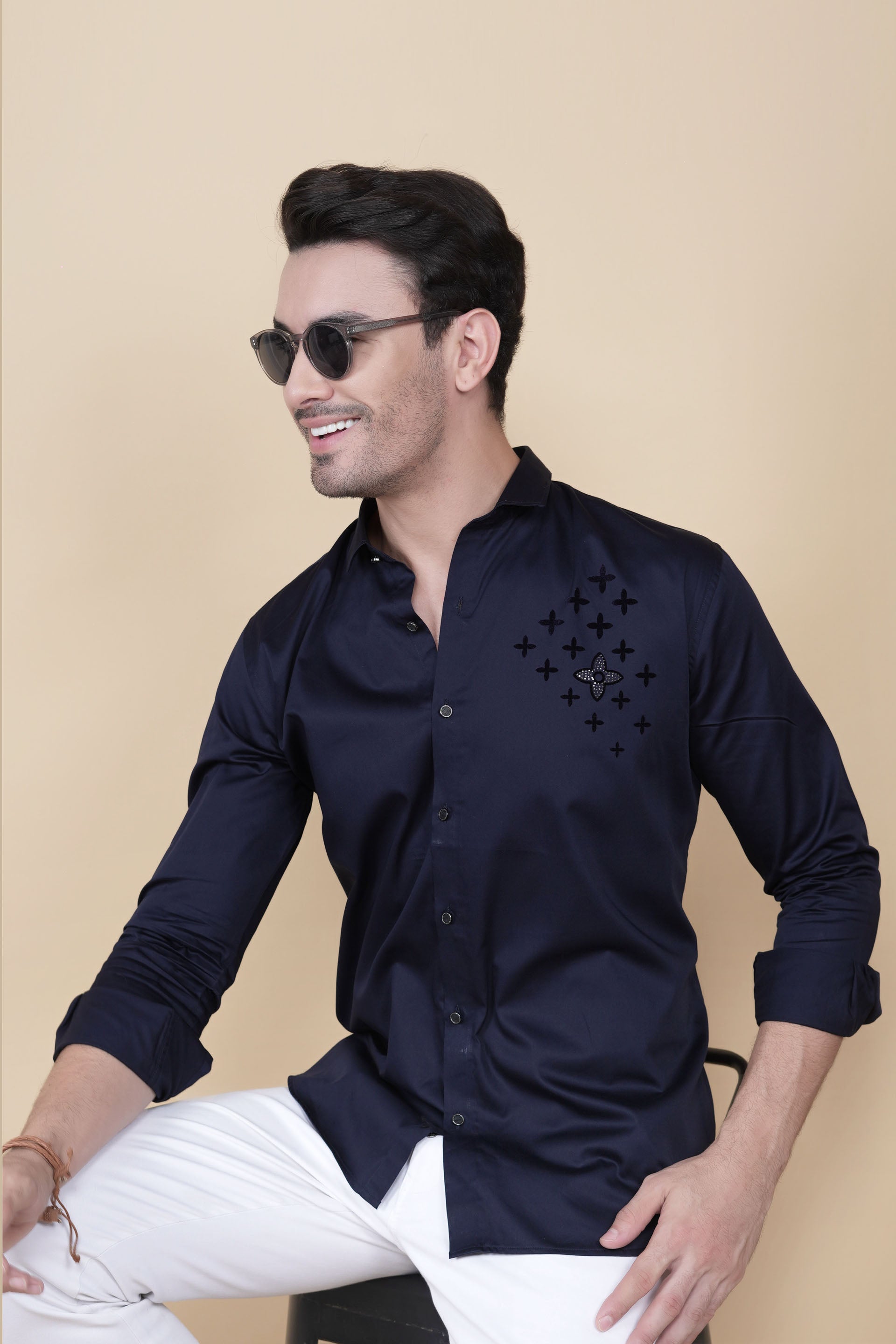 Lucy Purple Cottton Solid Shirt