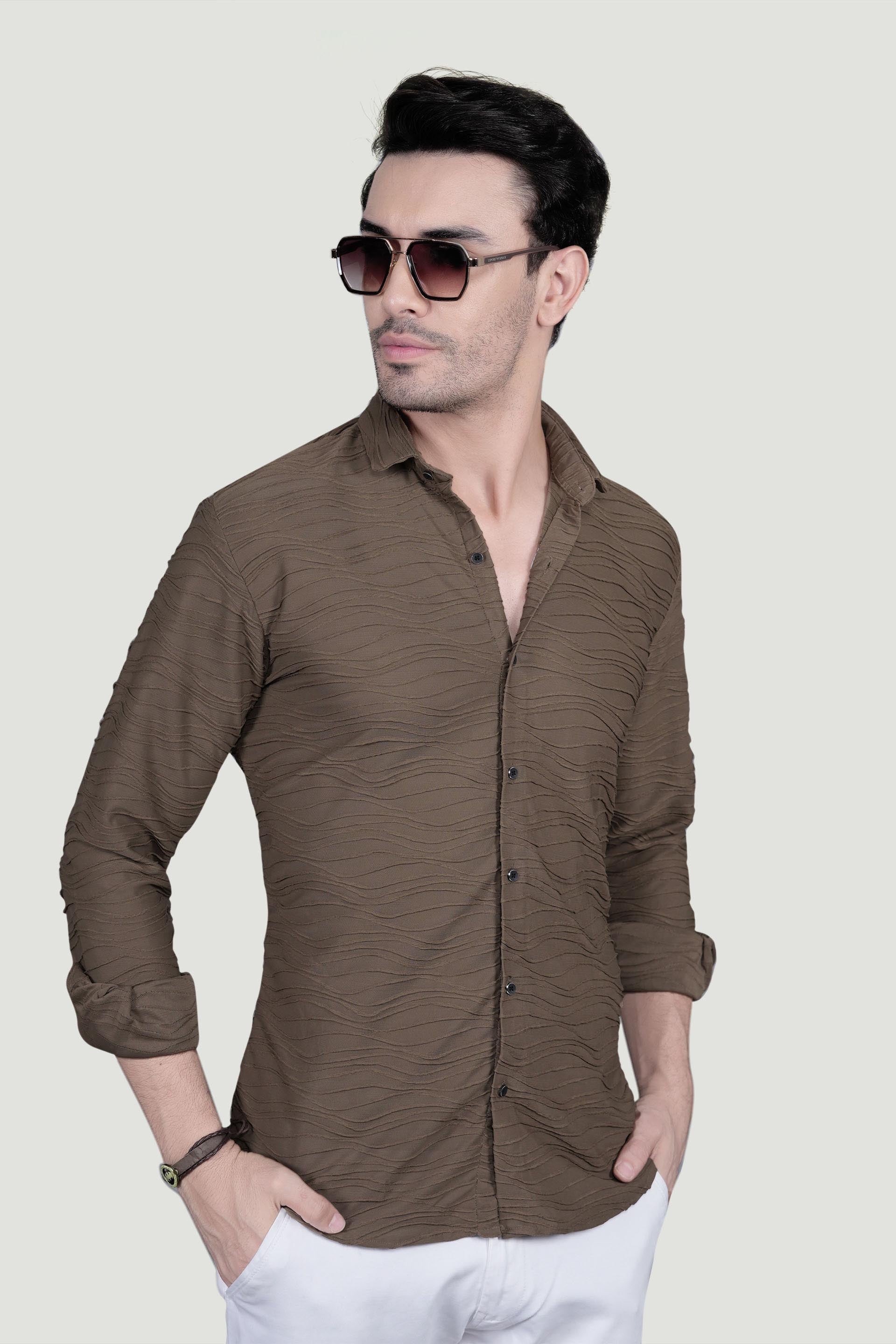 Rafael Brown Knitted Shirt