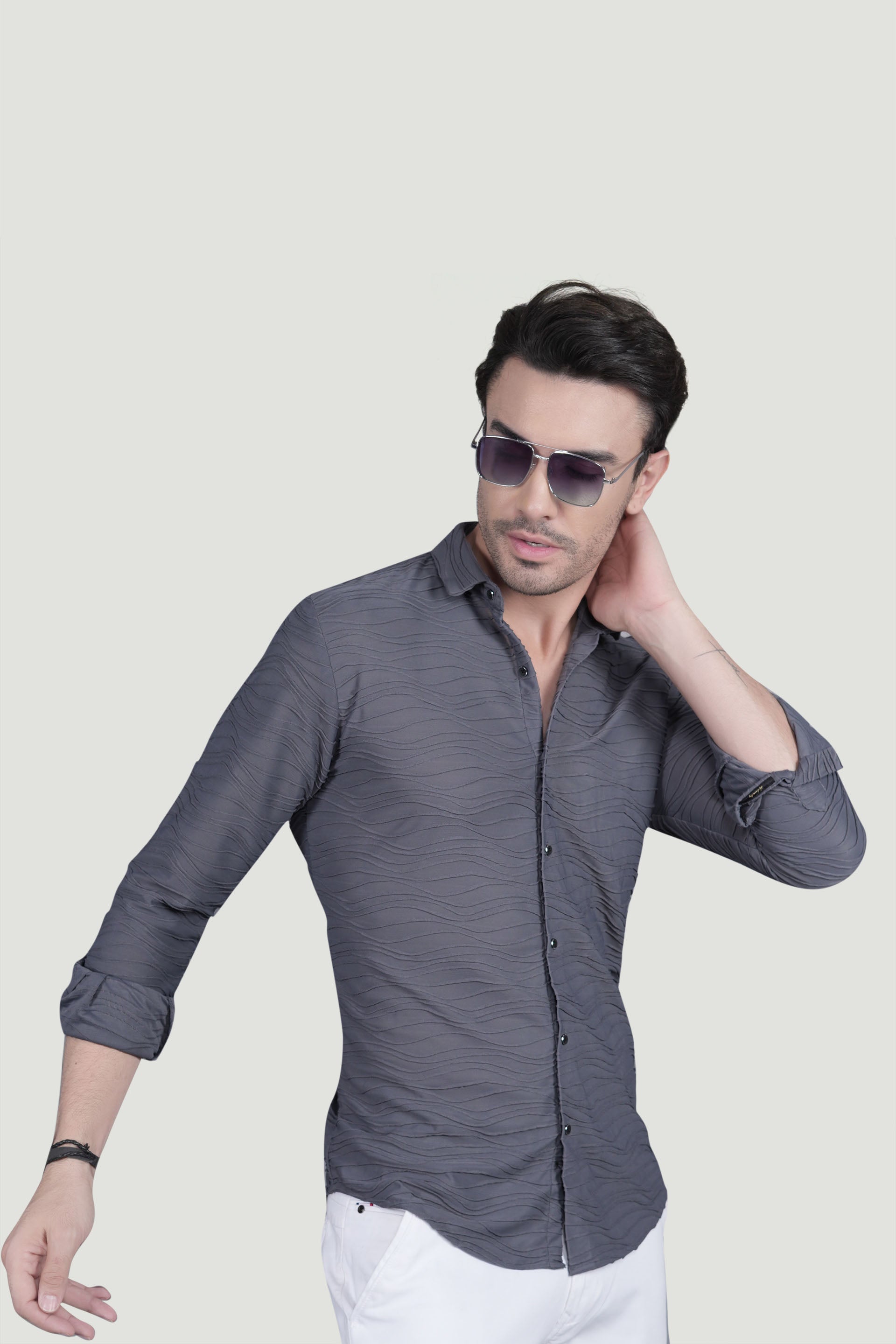 Albin Grey Knitted Shirt