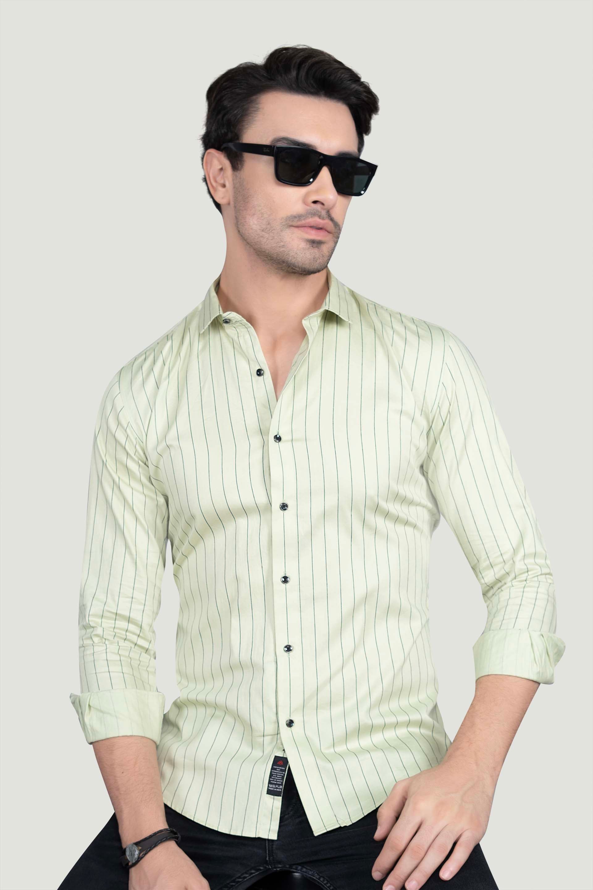 Patrick Green Cotton Striped Shirt