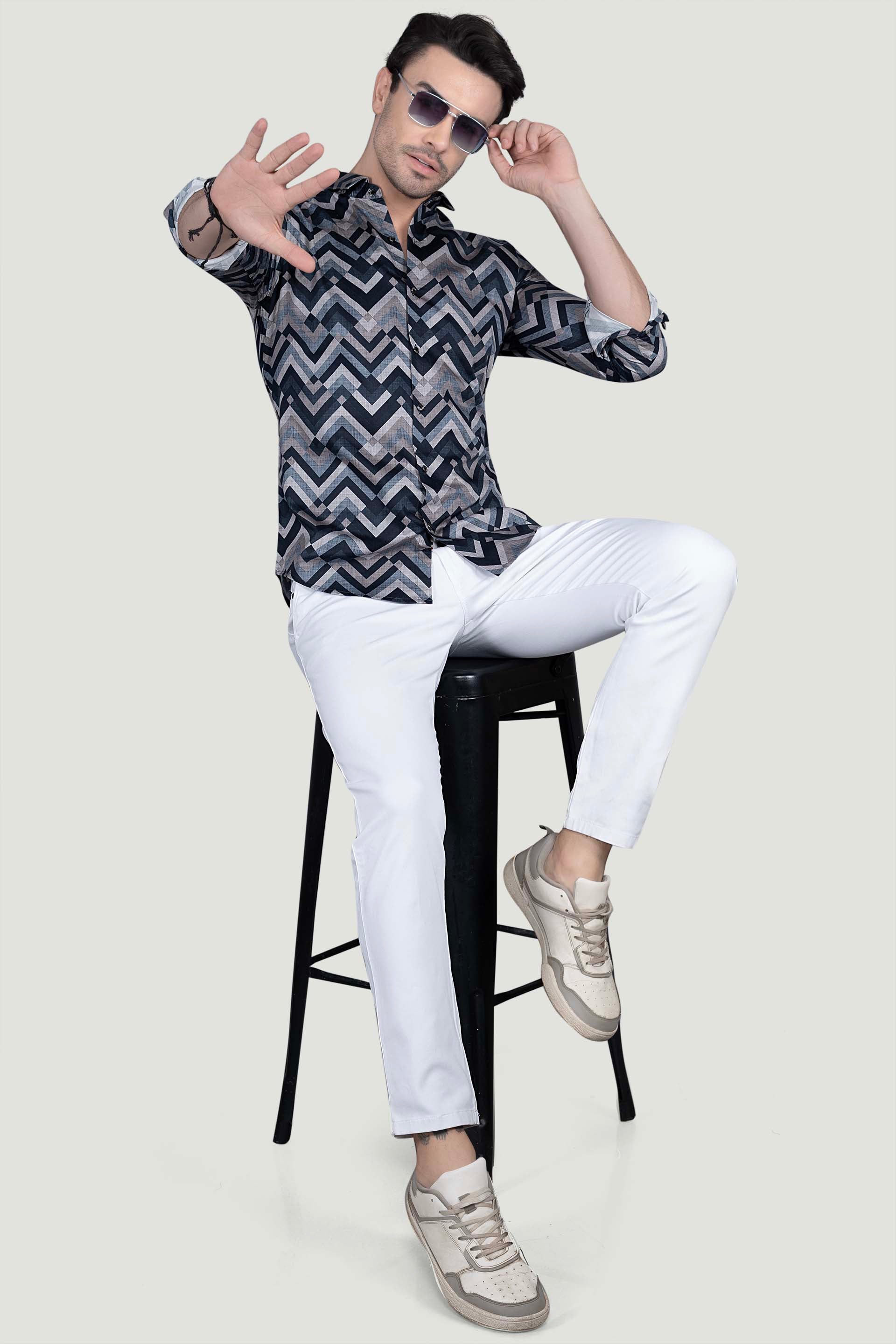 Soren Multi Giza Cotton Printed Shirt