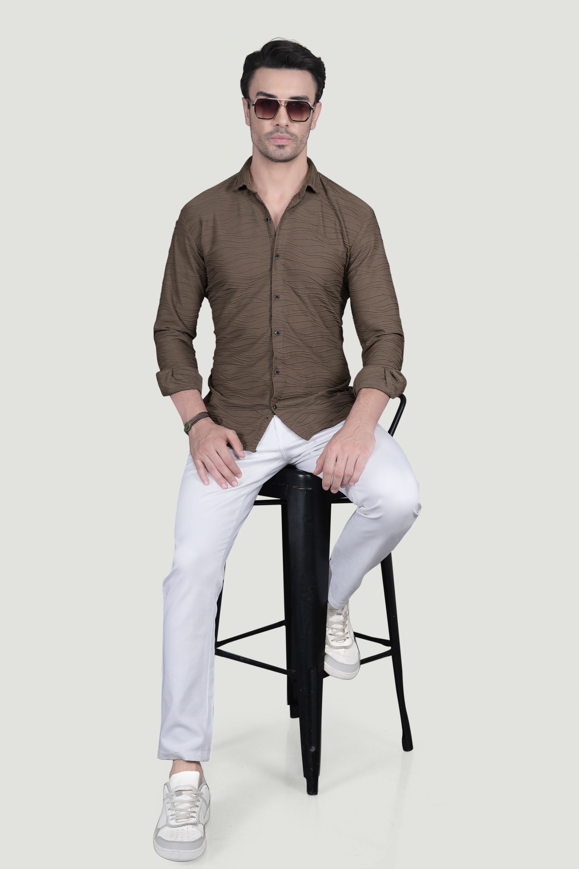 Rafael Brown Knitted Shirt