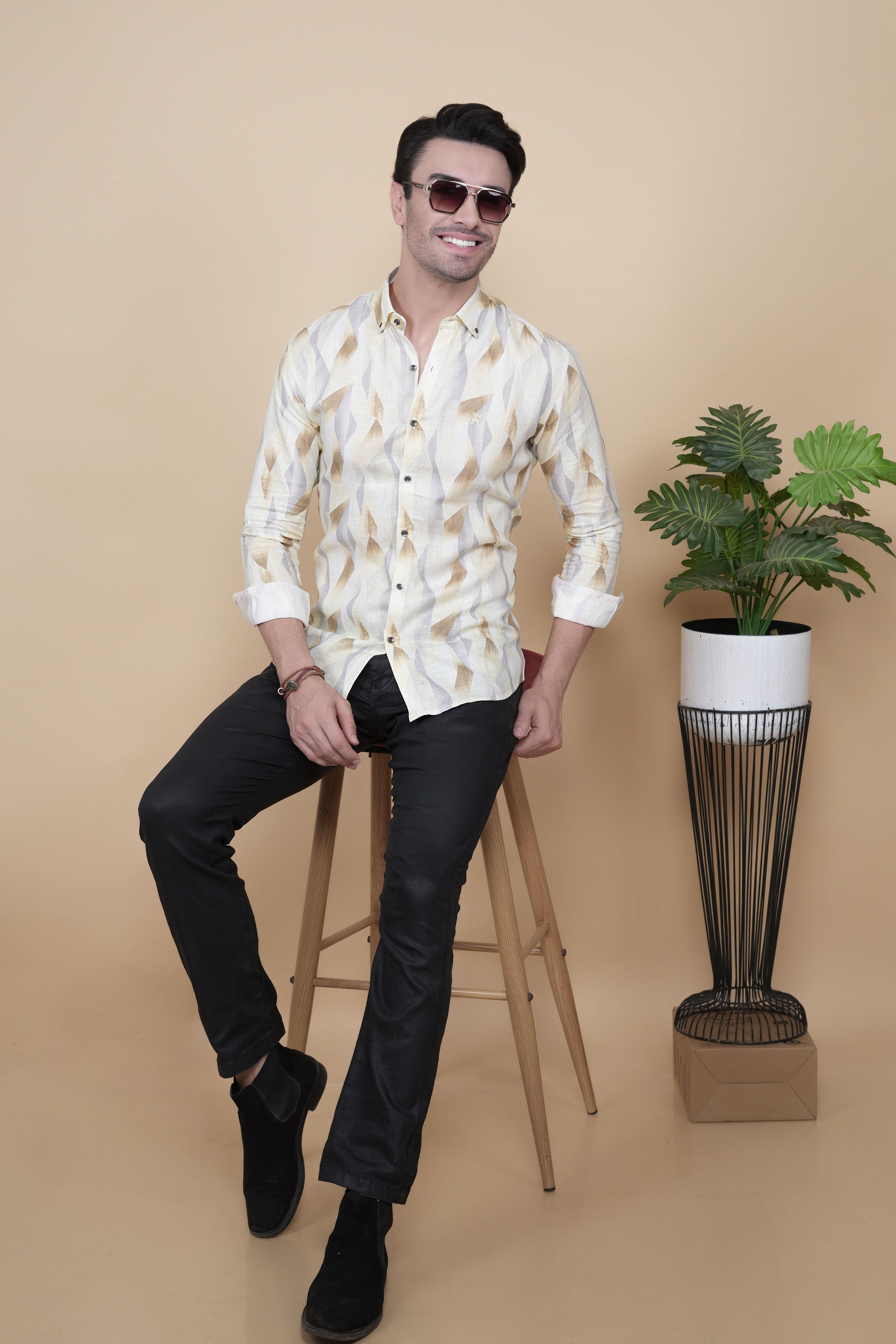 Marius Multi Linen Printed Shirt