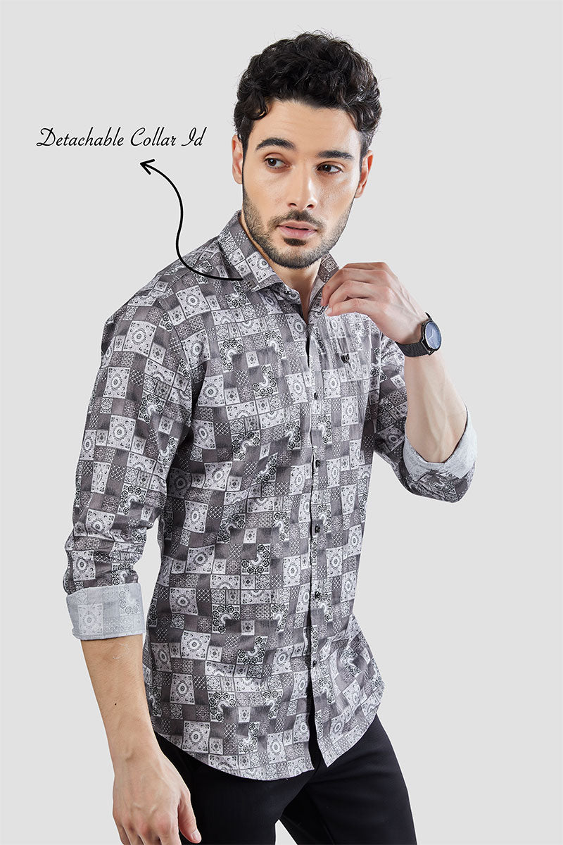 Spectre Grey Geometric Print