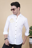 Kiril White Linen Solid Shirt