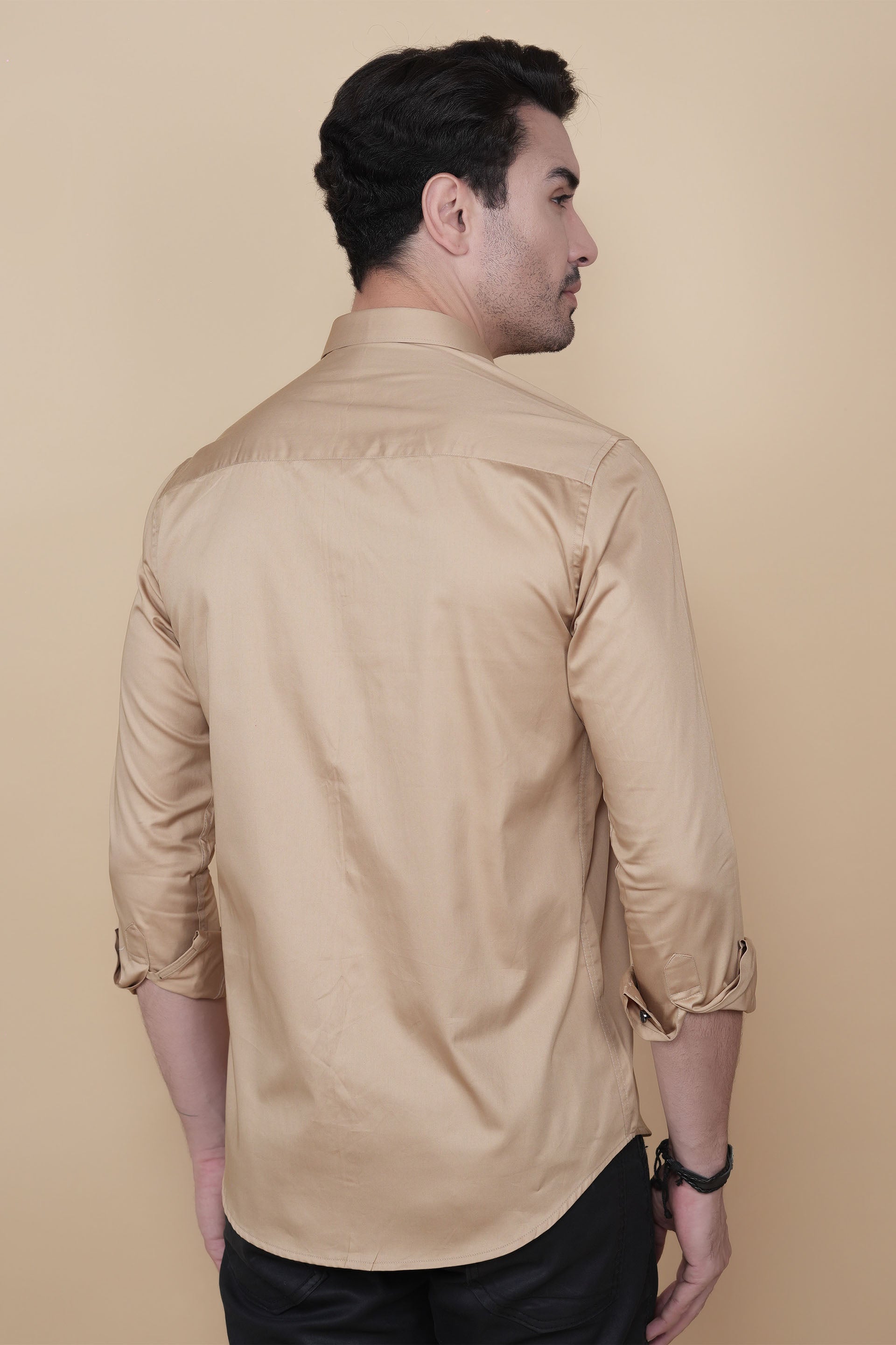 Girac Gold Cottton Solid Shirt