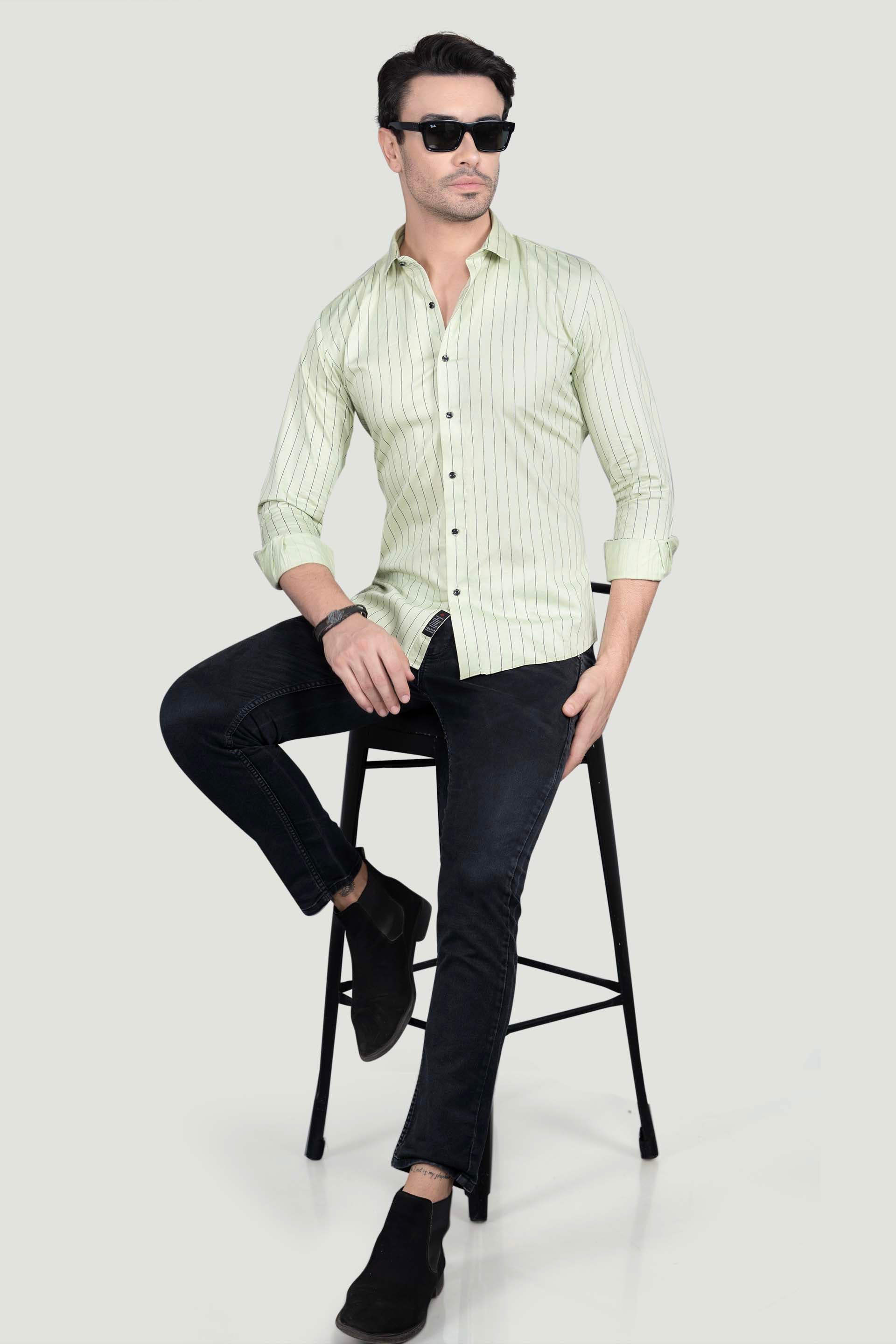 Patrick Green Cotton Striped Shirt