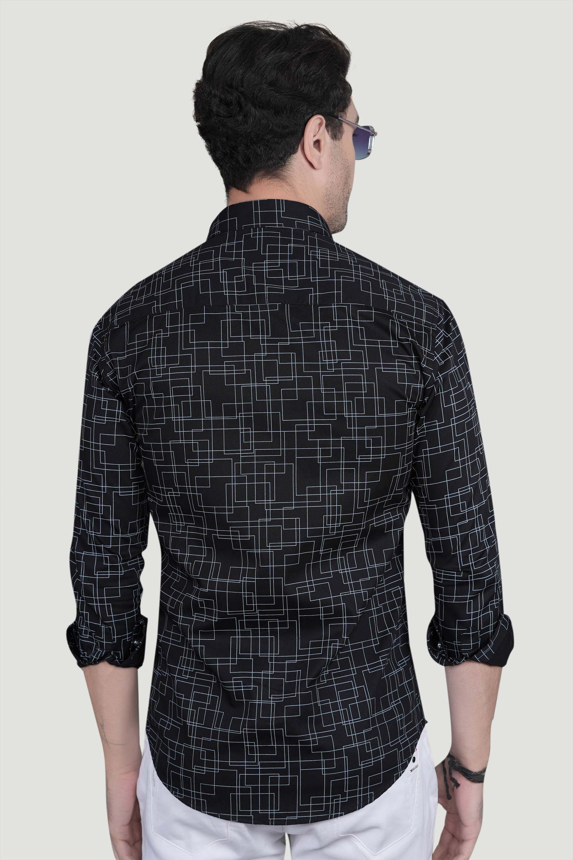 Julien Black Cotton Printed Shirt