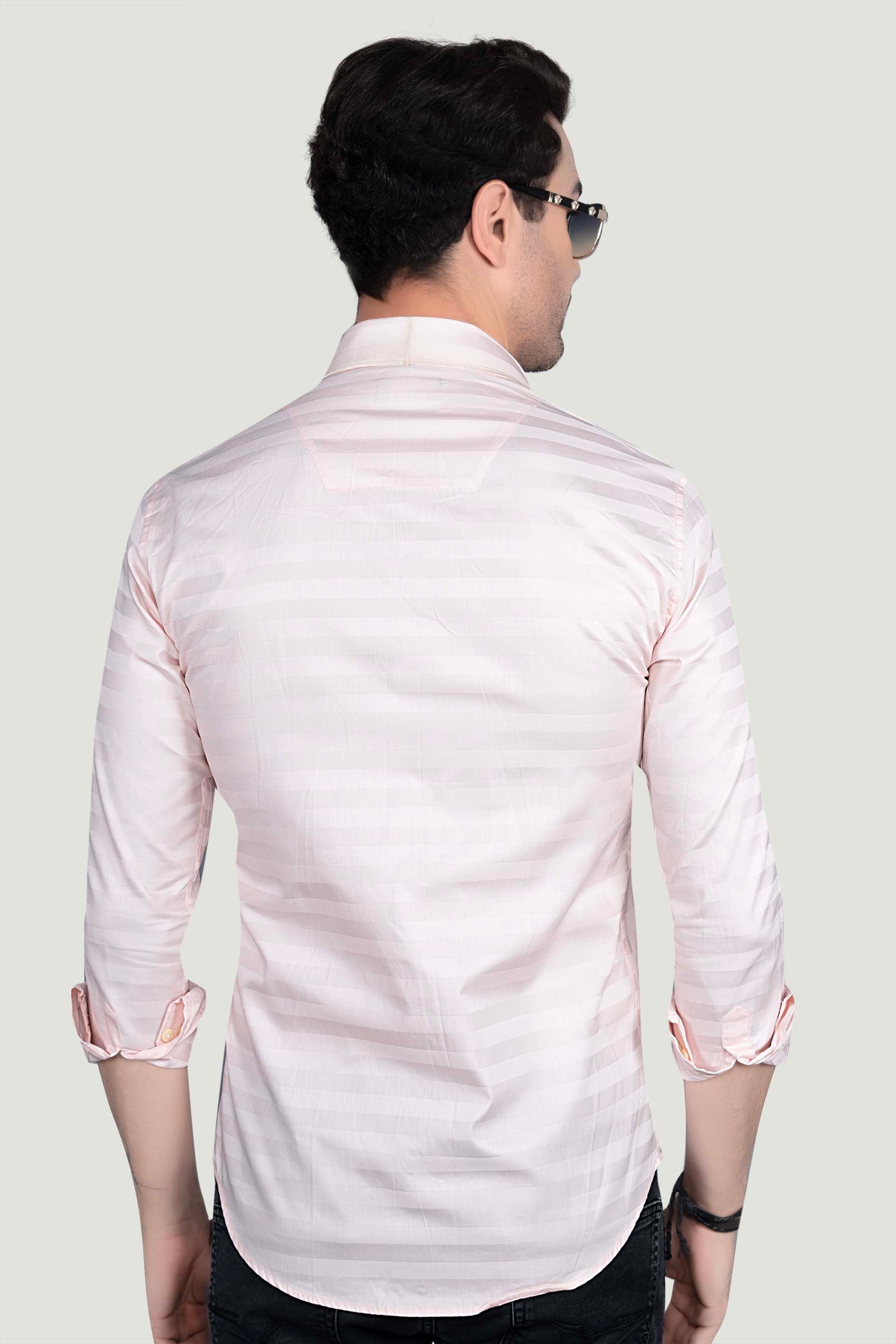 Daniel Pink Cotton Striped Shirt