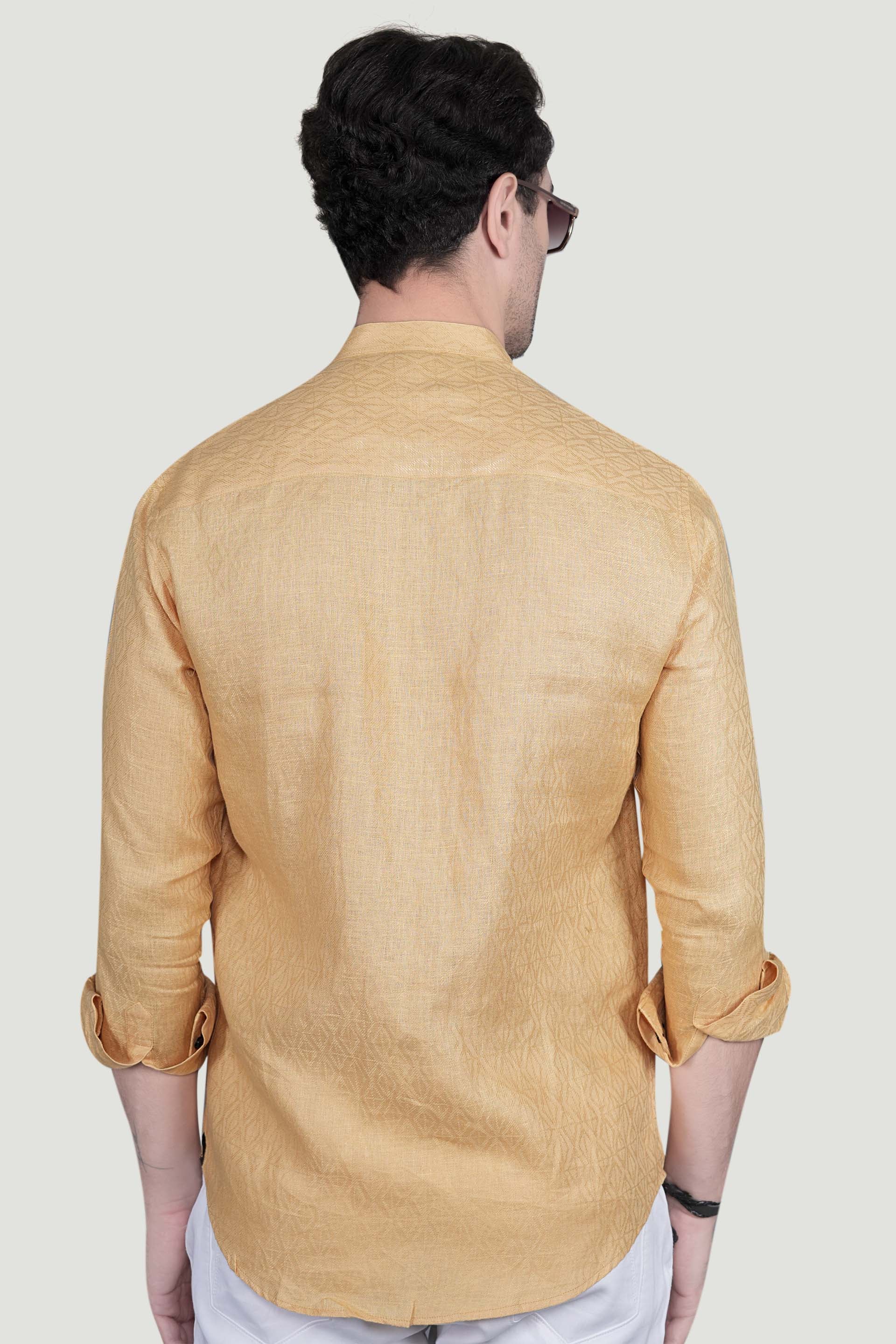 Sandor Orange Linen Solid Shirt