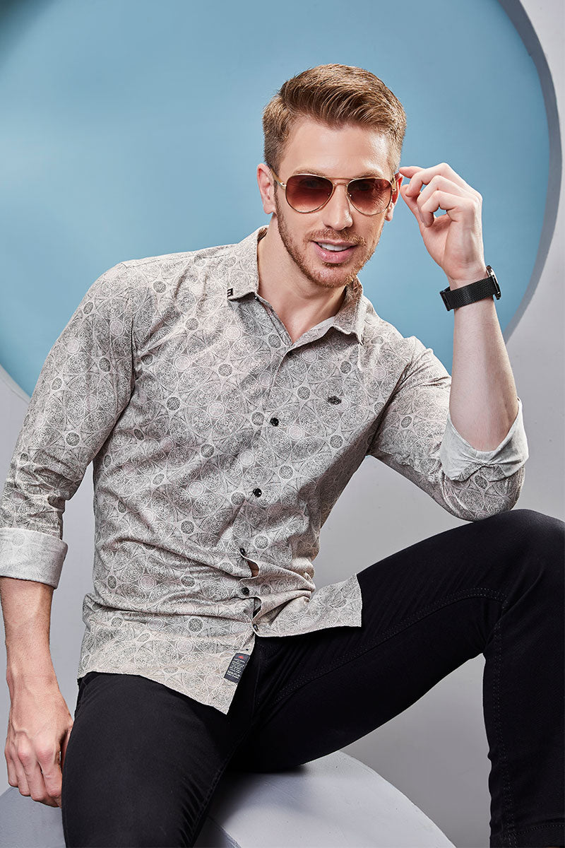 Simon Grey Paisley Print