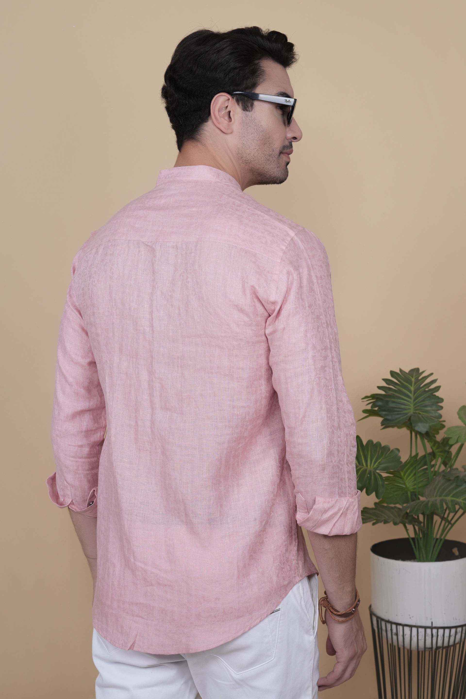 Ronan Pink Linen Solid Shirt