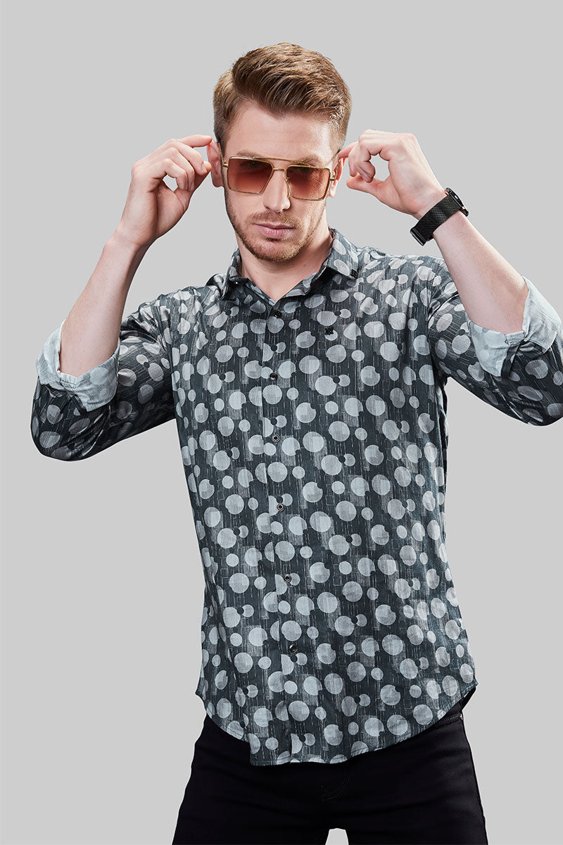 Grey hot sale printed shirt