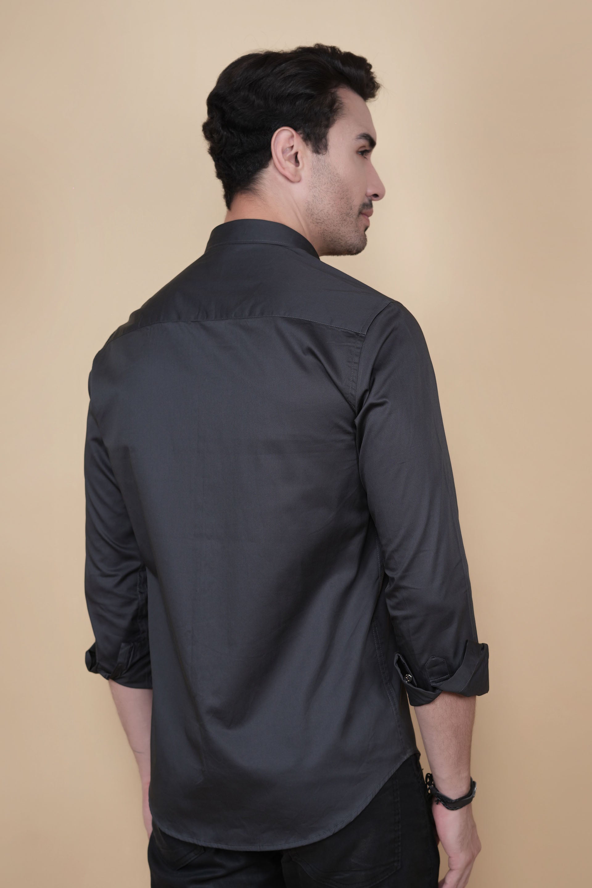 Edward Black Cotton Solid Shirt