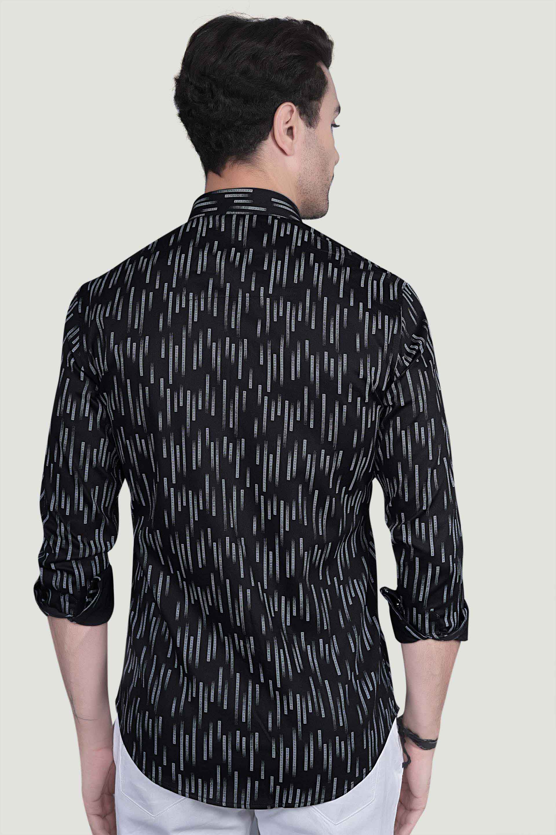 Albert Black Cotton Printed Shirt