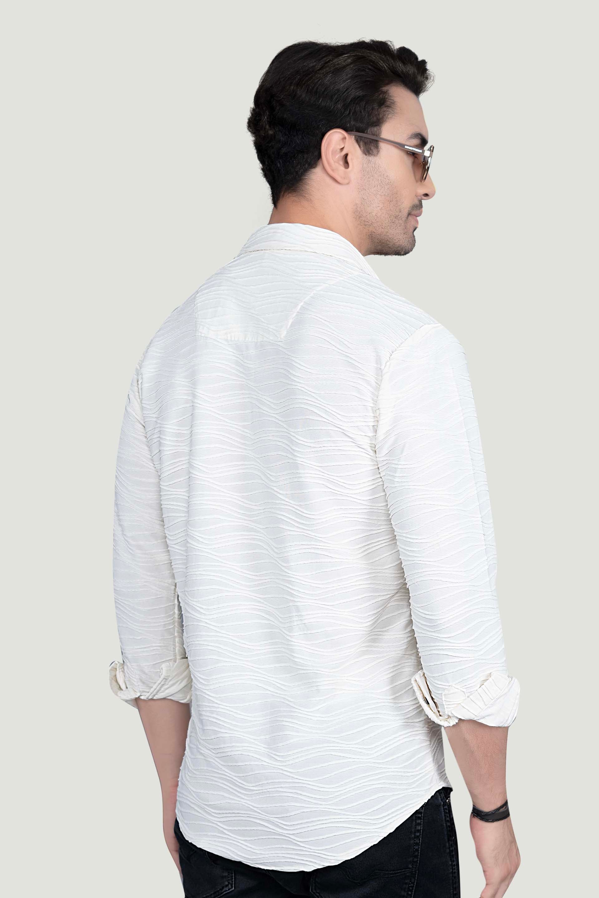 Anton White Knitted Shirt
