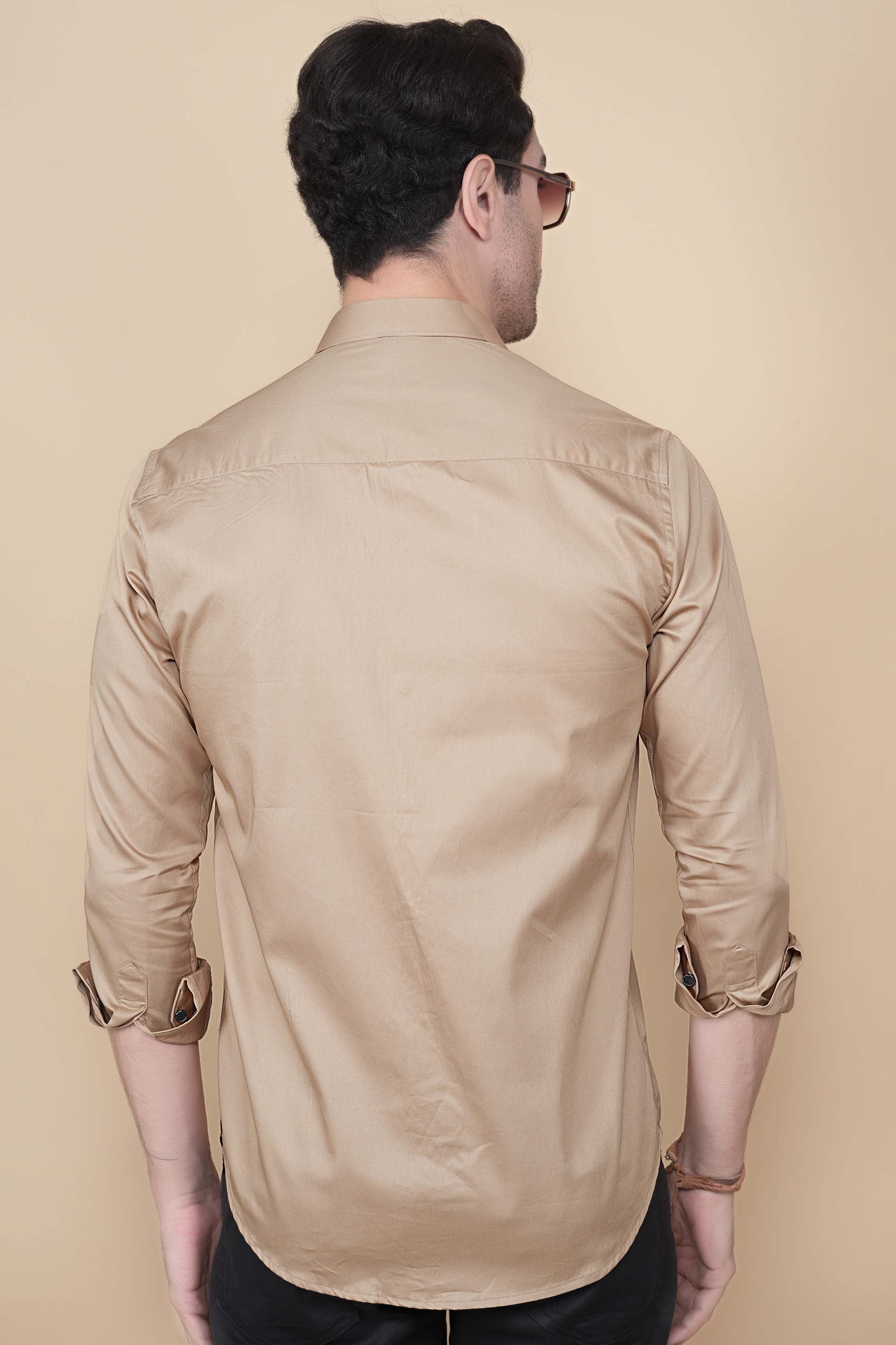 Gebby Gold Cottton Solid Shirt