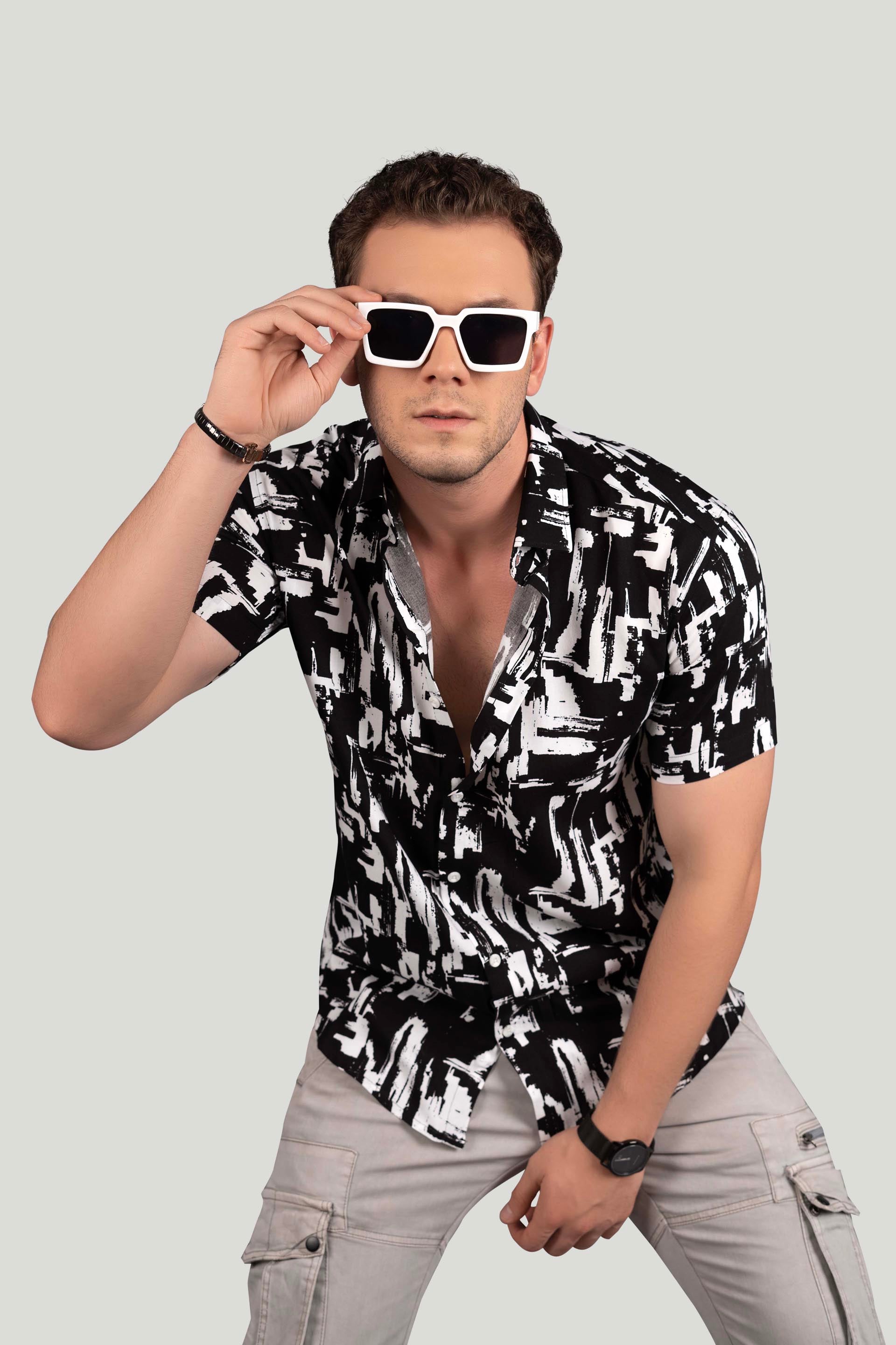 ambrose-black-viscose-print-resort-shirt