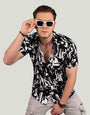 Ambrose Black Viscose Print - Resort Shirt