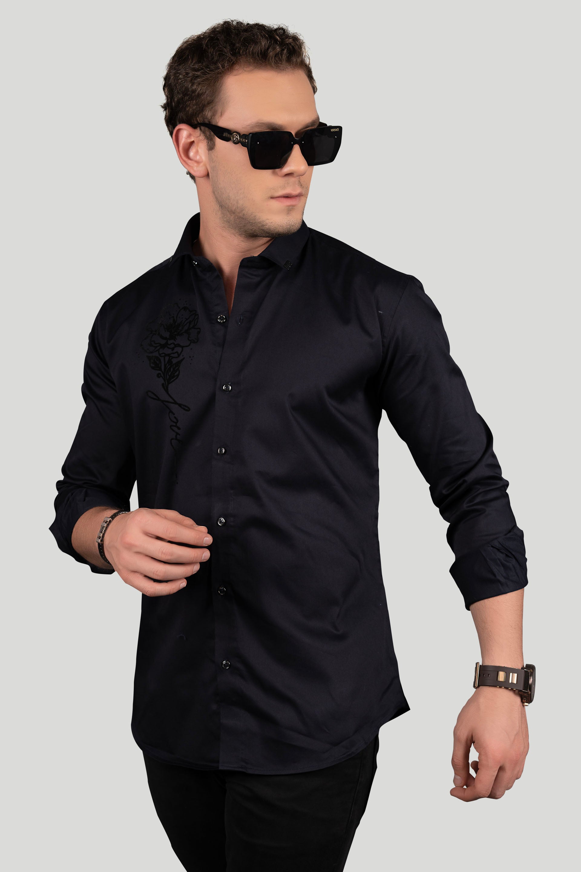 affordable-castiel-black-party-wear-shirt