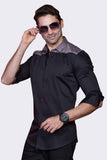 black-shoulder-cut-party-wear-shirt