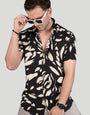 Bridger Black Viscose Print - Resort Shirt