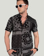 BROCK BLACK VISCOSE PRINT- RESORT SHIRT