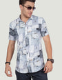 Carlo Blue Half Sleeve - Resort Shirt
