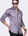 CHARCOAL SILVER FOILED PARTY WEAR SHIRT