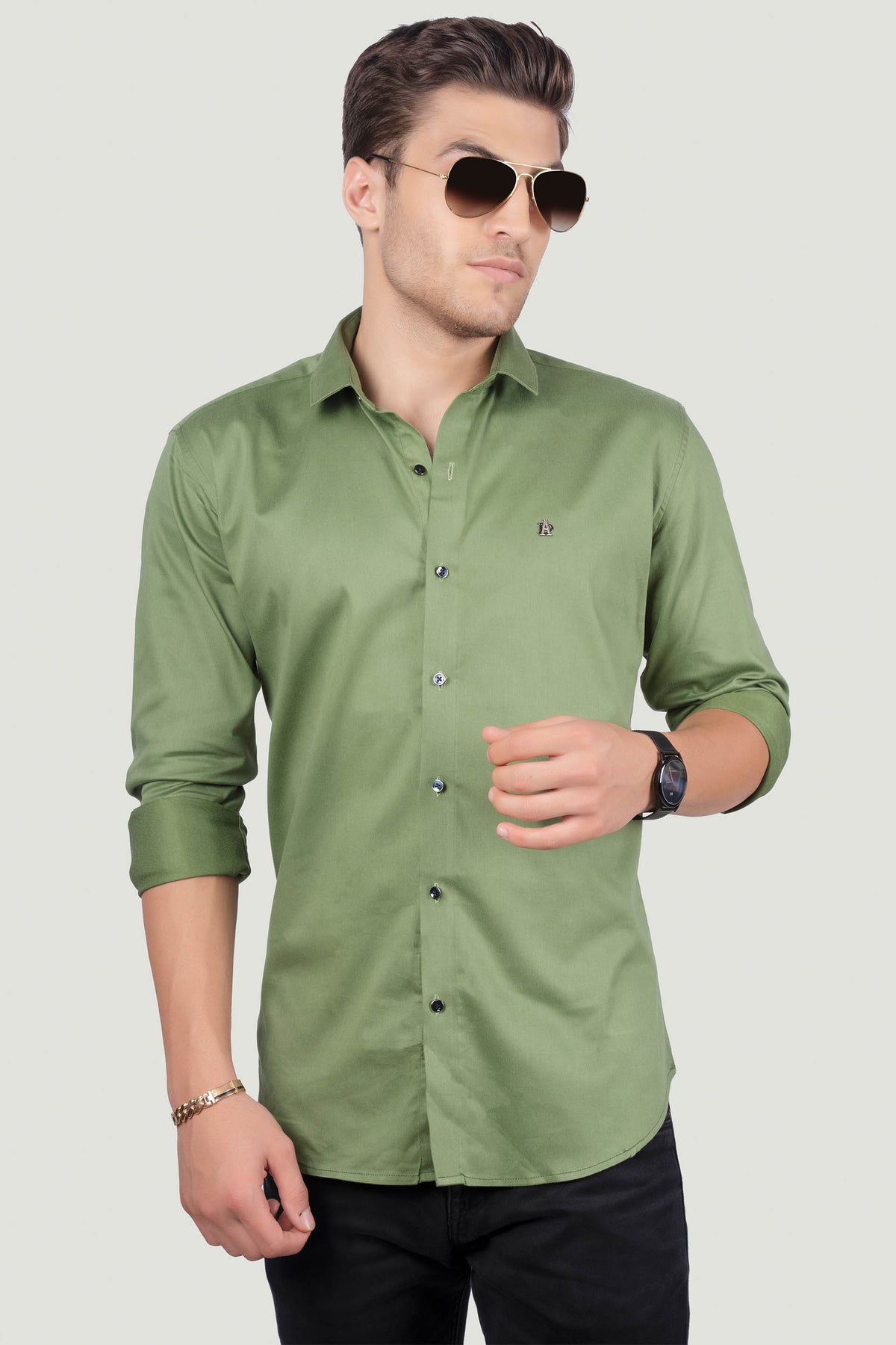 charles-dark-green-solid-shirt