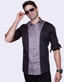 CURVED STRIPES BLACK PARTY WEAR SHIRT