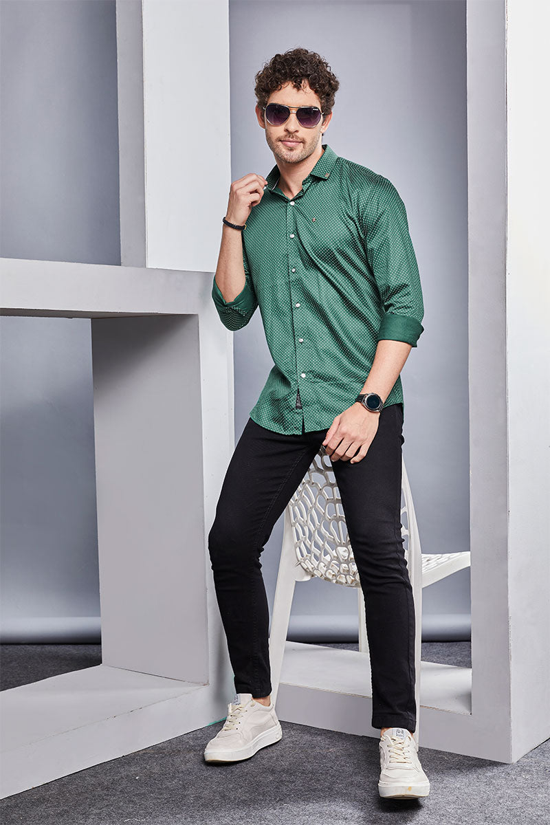 chic-alejandro-green-abstract-printed-shirt