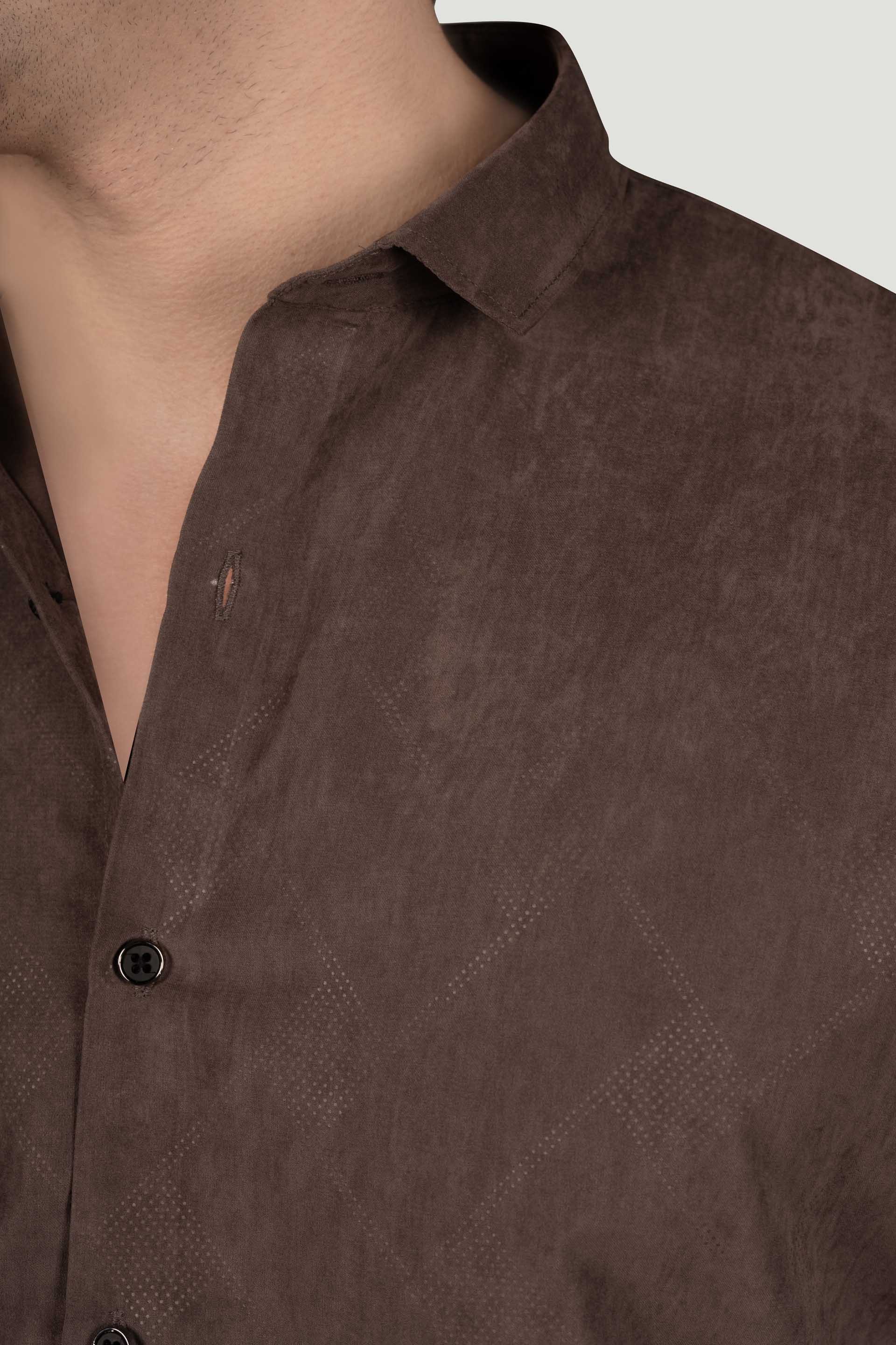 chic-carter-brown-textured-solid-shirt