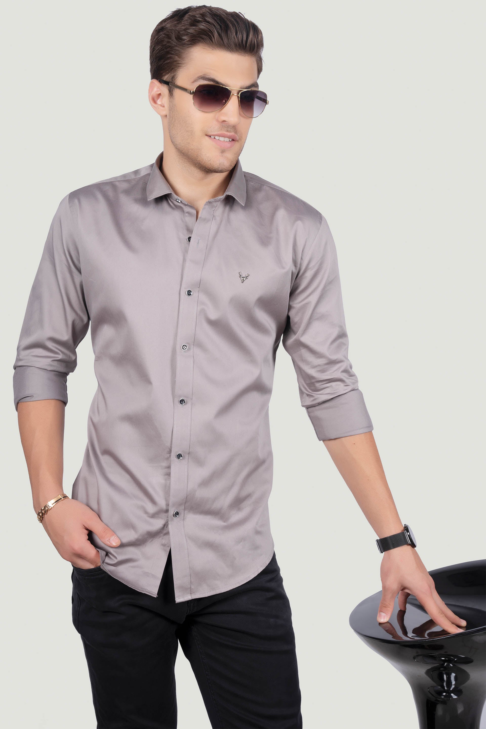chic-italo-dark-grey-solid-shirt