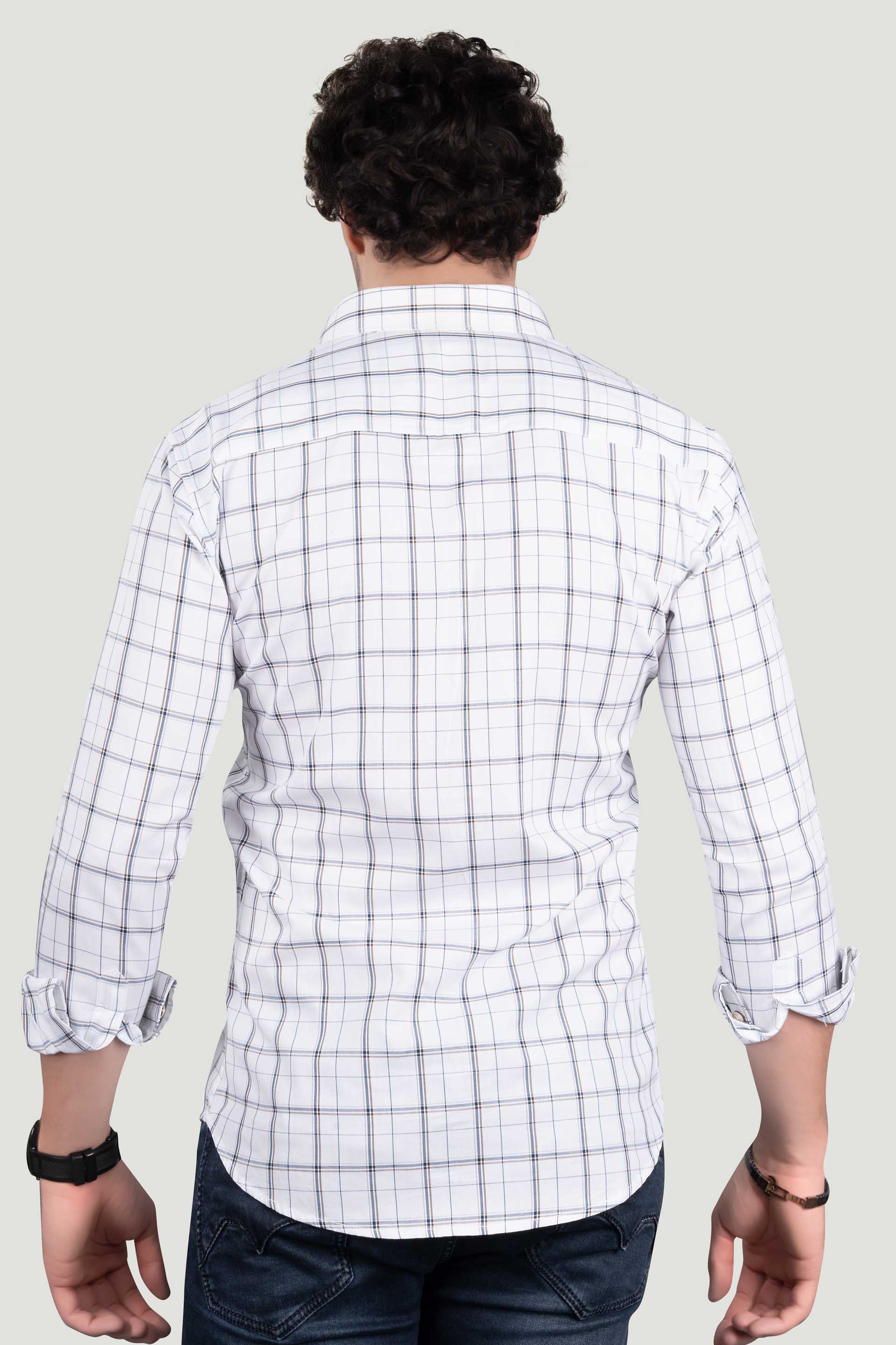 chic-rodion-white-cotton-check-shirt