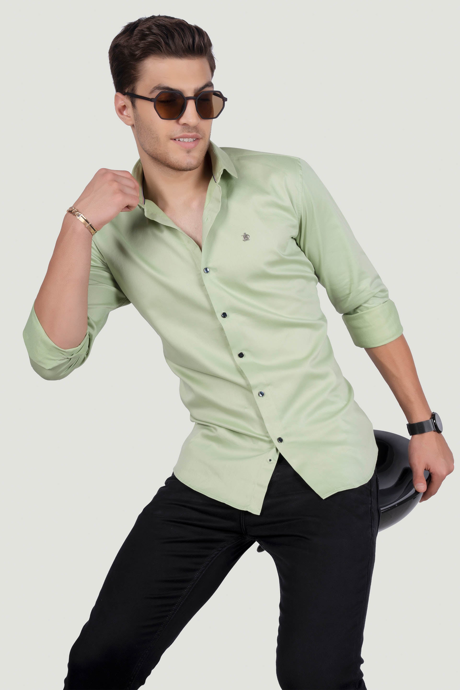 classy-domenico-green-solid-shirt