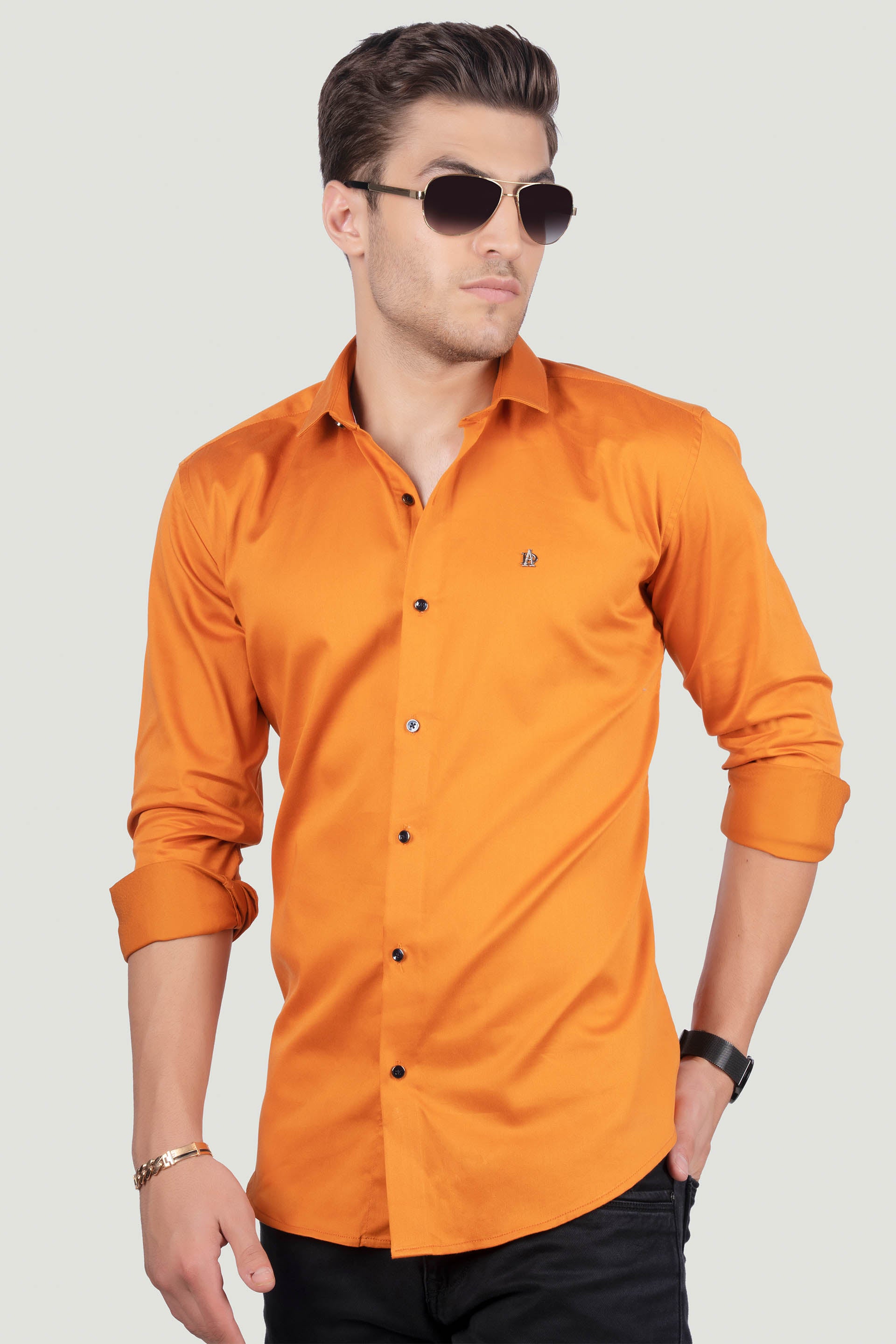classy-fiorenzo-dark-orange-solid-shirt