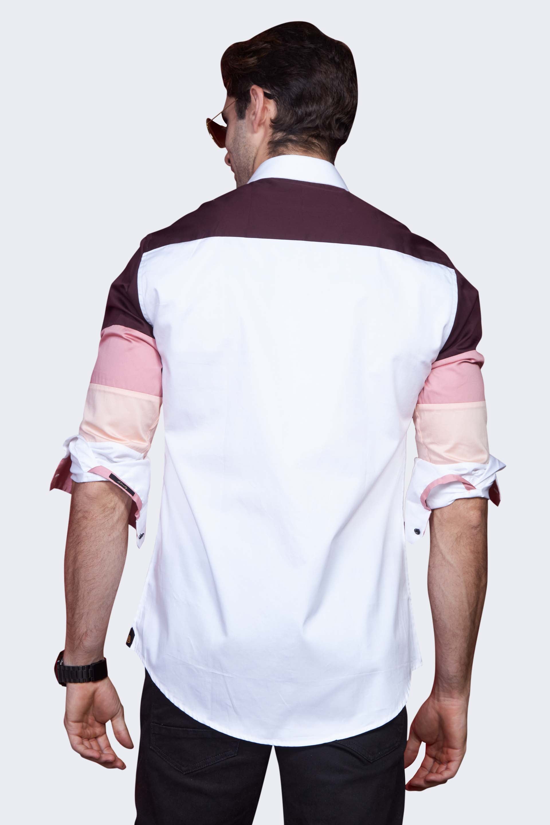 classy-tricolor-sleeves-white-party-wear-shirt