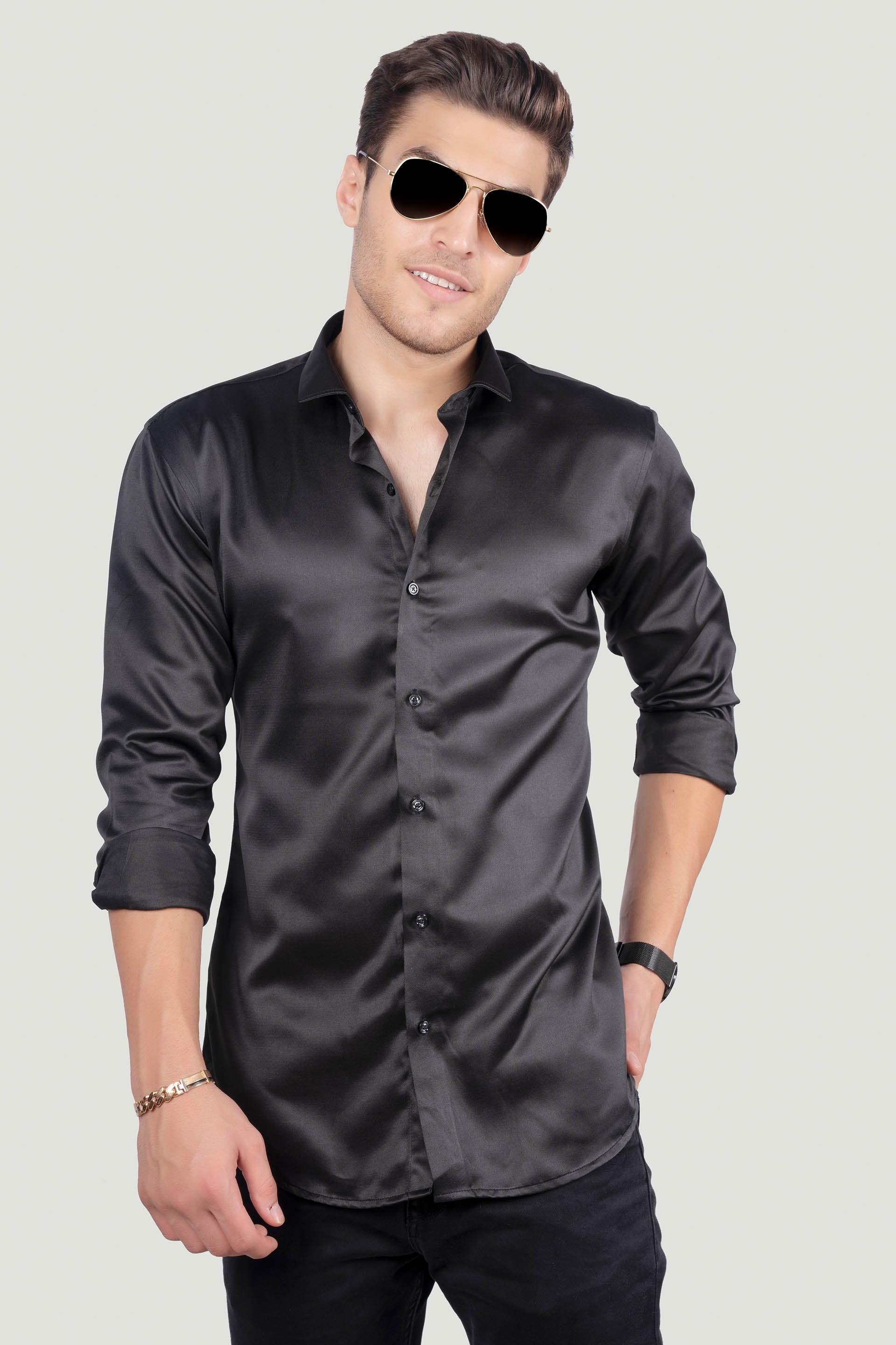 damiano-black-solid-shirt