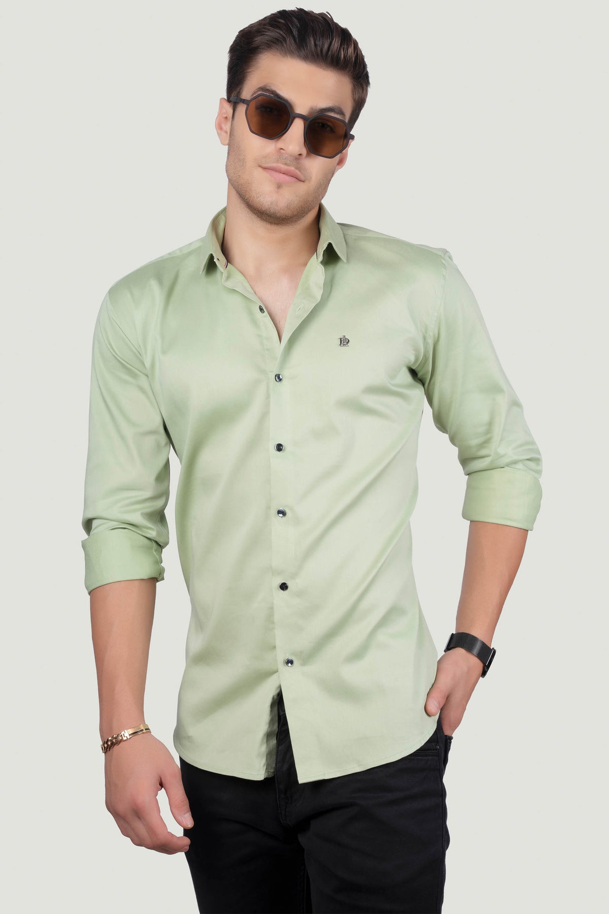 domenico-green-solid-shirt
